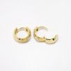 Picture of 14k Matte Finished Yellow Gold Huggee Earrings with White Gold & Diamond Accents