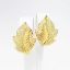 Picture of Vintage Signed Christian Dior Gold Tone Leaf Earrings with Yellow Rhinestones