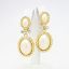 Picture of Vintage 1980's Christian Dior Large Faux Pearl & Rhinestone Clip-On Drop Earrings