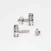 Picture of 14k White Gold & Blue and White Diamond Checkerboard Stud Earrings