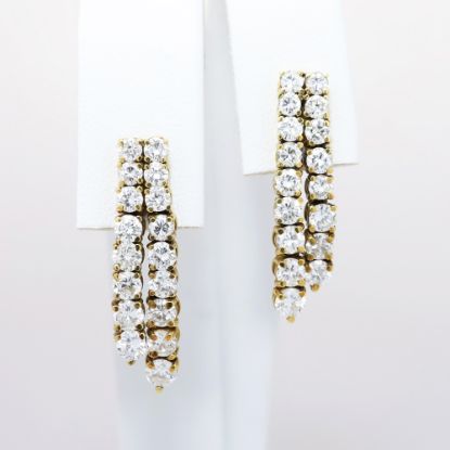 Picture of 14k Yellow Gold & Graduated Diamonds Drop Earrings