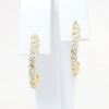 Picture of 14k Yellow Gold & Diamond Open Hoop Earrings