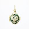 Picture of Vintage Russian Gilt Sterling Silver, Green & White Enamel & Rhinestone Egg Charm/Locket