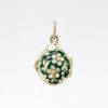 Picture of Vintage Russian Gilt Sterling Silver, Green & White Enamel & Rhinestone Egg Charm/Locket