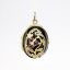 Picture of Vintage Gilt Sterling Silver & Black Enamel Egg Locket with Garnet & Diamond Accents & Cherub Inside