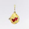 Picture of Sterling Silver & Guilloche Enamel Egg Locket/Pendant with Key Charm Inside