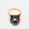 Picture of 14k Yellow Gold & Large Black South Sea Black Pearl Ring