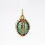 Picture of Gilt Sterling Silver Cloisonné Enamel Egg Charm with Butterfly Motif, CZ and Faux Pearl