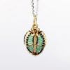 Picture of Gilt Sterling Silver Cloisonné Enamel Egg Charm with Butterfly Motif, CZ and Faux Pearl