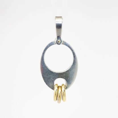 Picture of Vintage 1970's Pierre Cardin Sterling Silver & 14k Yellow Gold Pendant