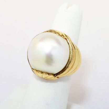 Picture of 14k Yellow Gold & White Mabe Pearl Statement Ring