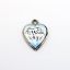 Picture of Antique Sterling Silver & Hand Painted Enamel 'Syracuse, NY' Souvenir Puffy Heart Charm