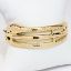 Picture of 18k Yellow Gold Coiled Snake Hinged Bangle Bracelet with Ruby Eyes