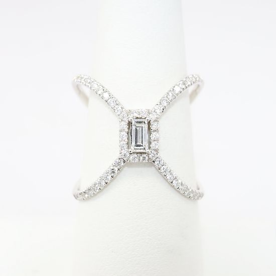 Picture of 14k White Gold & 0.50ct Diamond Cage Ring