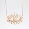 Picture of 14k Rose Gold & 0.65ct Pavé Set Diamond Evil Eye Necklace