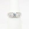 Picture of 14k White Gold & 0.53ct Half Bezel Set Diamond Ring