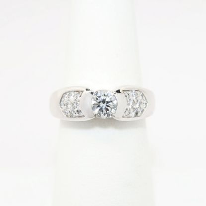 Picture of 14k White Gold & 0.53ct Half Bezel Set Diamond Ring