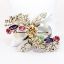Picture of Vintage 1940's Hobé Vermeil & Sterling Silver Bow & Flowers Brooch with Czech Glass