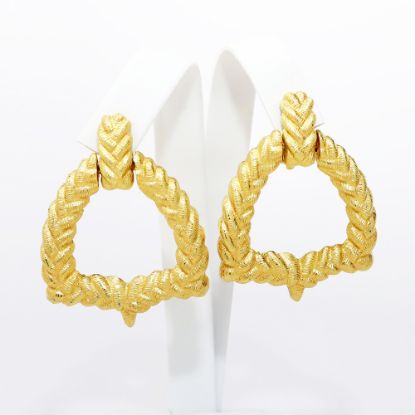 Picture of Vintage Signed Givenchy Gold Tone Large Braided Drop Clip-On Earrings