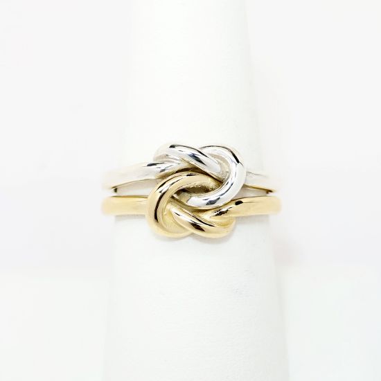 Picture of James Avery 'Lover's Knot' Ring in Sterling Silver and 14k Yellow Gold