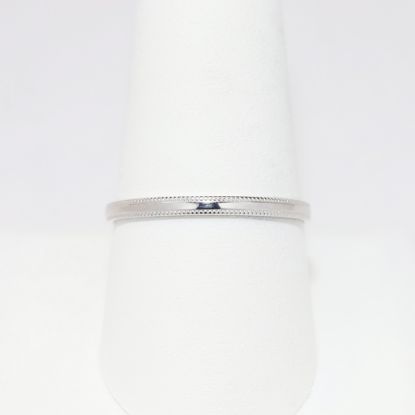 Picture of 14k White Gold 2mm Men's Wedding Band with Milgrain Edge