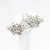 Picture of Vintage Signed 1940's Alfred Philippe Trifari Sterling Silver & Clear Rhinestone Crown Brooch & Earring Set