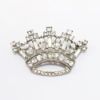 Picture of Vintage Signed 1940's Alfred Philippe Trifari Sterling Silver & Clear Rhinestone Crown Brooch & Earring Set