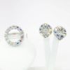 Picture of Vintage 1950's Signed Weiss Aurora Borealis Rhinestone Brooch & Earring Set