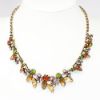 Picture of Vintage Mid Century Signed Weiss Topaz, Orange, Green & Aurora Borealis Necklace & Earring Set