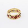 Picture of Vintage 14k Gold, Ruby, Sapphire & Diamond Enameled 32nd Degree Order of Scottish Rites Freemason Ring