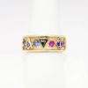 Picture of Vintage 14k Gold, Ruby, Sapphire & Diamond Enameled 32nd Degree Order of Scottish Rites Freemason Ring