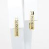 Picture of 10k Yellow Gold & Diamond Open Hoop Earrings