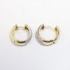 Picture of 14k Yellow Gold & Pavé Set Diamond Huggee Hoop Earrings