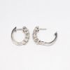 Picture of 14k White Gold & Round Brilliant Cut Diamond Hoop Earrings