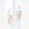 Picture of Delicate 14k Yellow Gold & Diamond Hoop Earrings 