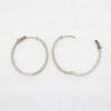 Picture of Large Oval 14k White Gold & Diamond Hoop Earrings