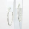 Picture of Large Oval 14k White Gold & Diamond Hoop Earrings