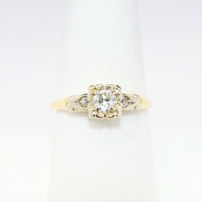 Picture of Antique 14k Yellow Gold & .25ct Old European Cut Diamond Engagement Ring