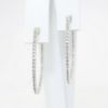 Picture of Thin 14k White Gold & 1.00ct Diamond Hoop Earrings