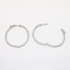 Picture of Thin 14k White Gold & 1.00ct Diamond Hoop Earrings