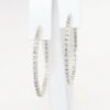 Picture of 14k White Gold & 1.50ct Diamond Narrow Hoop Earrings