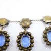 Picture of Antique Blue Faceted Czech Glass & Rhinestone Drop Necklace with Flower Stations