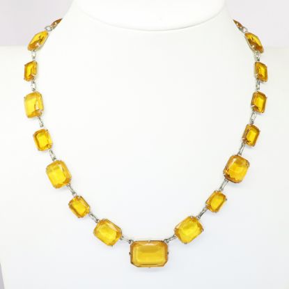 Picture of Vintage Art Deco Era Faceted Amber Czech Glass Necklace