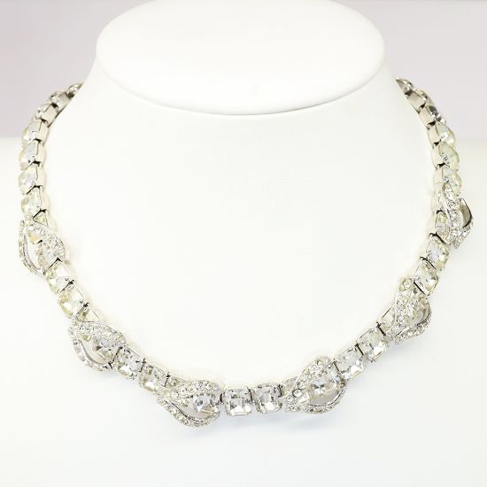 Picture of Vintage 1950's Signed Eisenberg Clear Rhinestone Choker Necklace