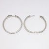 Picture of Large 14k White Gold & 2.00ct Diamond Round Hoop Earrings