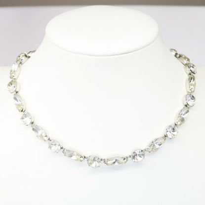 Picture of Vintage 1950's Signed Eisenberg Clear Rhinestone Choker Necklace