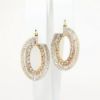 Picture of 10k Tri-Colored Gold with Round & Baguette Cut Diamond Front to Back Hoop Earrings