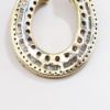 Picture of 10k Tri-Colored Gold with Round & Baguette Cut Diamond Front to Back Hoop Earrings