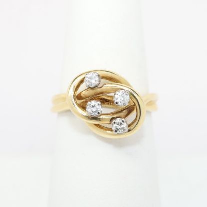 Picture of 14k Yellow Gold & Diamond Lover's Knot Ring