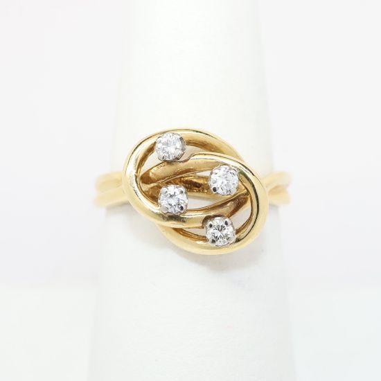 Picture of 14k Yellow Gold & Diamond Lover's Knot Ring